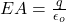 Rendered by QuickLaTeX.com E A = \frac{q}{\epsilon_o }