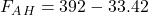 F_A_H  = 392 -  33.42