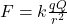 F=k\frac{qQ}{r^{2}}