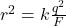 r^2=k\frac{q^2}{F}