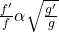 \frac{f'}{f} \alpha \sqrt{\frac{g'}{g}}
