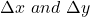 \Delta x\ and\ \Delta y