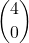 \dbinom{4}{0}