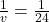 \frac{1}{v} = \frac{1}{24}