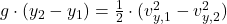 g \cdot (y_{2}-y_{1}) = \frac{1}{2}\cdot (v_{y,1}^{2}-v_{y,2}^{2})