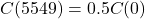 C(5549) = 0.5C(0)