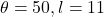 \theta = 50, l = 11