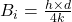 B_{i} = \frac{h \times d}{4k}