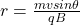 r = \frac{mvsin\theta}{qB}