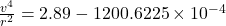 \frac{v^4}{r^2}=2.89-1200.6225\times 10^{-4}