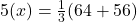 5(x)=\frac{1}{3}(64+56)