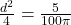\frac{d^2}{4}=\frac{5}{100\pi}