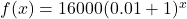 f(x) = 16000(0.01+1)^x