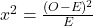 x^2 = \frac{(O - E)^2}{E}