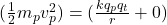 (\frac{1}{2} m_{p}v^{2}_{p}) = (\frac{kq_{p}q_{t}}{r} + 0)