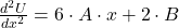 \frac{d^{2}U}{dx^{2}} = 6\cdot A \cdot x + 2\cdot B