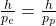 \frac{h}{p_e} =\frac{h}{p_p}