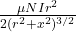Rendered by QuickLaTeX.com \frac{\mu NIr^2}{2 ( r^2+x^2)^{3/2}}