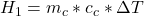 H_1  =  m_c  *  c_c  *  \Delta T