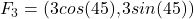 F_{3} = (3cos(45),3sin(45))