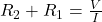  R_{2} + R_{1} = \frac{V}{I} 