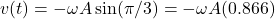 v(t) = -\omega A\sin(\pi /3) = -\omega A (0.866)