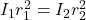 I_1 r_1^2 = I_2 r_2^2