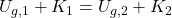 U_{g,1} + K_{1} = U_{g,2} + K_{2}
