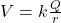 V=k\frac{Q}{r}
