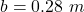 b  = 0.28 \ m