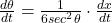 \frac{d\theta}{dt} = \frac{1}{6sec^2\theta} \cdot \frac{dx}{dt}