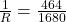 \frac{1}{R} = \frac{464}{1680}