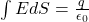 \int EdS=\frac{q}{\epsilon_0}