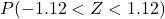 P(-1.12 < Z < 1.12)