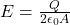 E = \frac{Q}{2\epsilon_0 A}