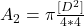 A_2 = \pi  \frac{[ D^2]}{4 *4}