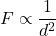 F\propto \dfrac{1}{d^2}