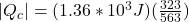|Q_c|=(1.36*10^3J)(\frac{323}{563} )