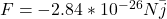 F=-2.84*10^{-26}N \=j