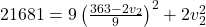 21681= 9\left( \frac{363-2v_2}{9}\right)^2+2v_2^2