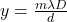 y  =  \frac{m \lambda D}{d}