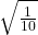 Rendered by QuickLaTeX.com \sqrt{\frac{1}{10} }