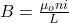 B=\frac{\mu_o n i}{L}
