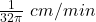 \frac{1}{32\pi} \ cm/min