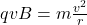 qvB=m\frac{v^2}{r}