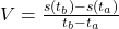 V = \frac{s(t_b) - s(t_a)}{t_b -t_a}