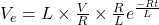 V_{e}= L\times\frac{V}{R}\times\frac{R}{L}e^{\frac{-Rt}{L} }