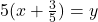 5(x + \frac{3}{5}) = y
