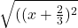 \sqrt{((x+\frac{2}{3}) ^{2} }