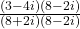\frac{(3-4i)(8-2i)}{(8+2i)(8-2i)}